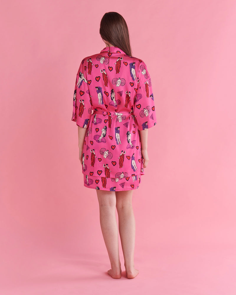 Kip&Co x Jenny Kee Pretty In Pink Eco Satin Robe