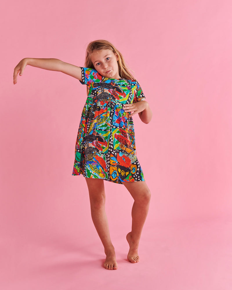 Kip&Co x Jenny Kee Parrots & Cockatoos Organic Cotton Everyday Dress