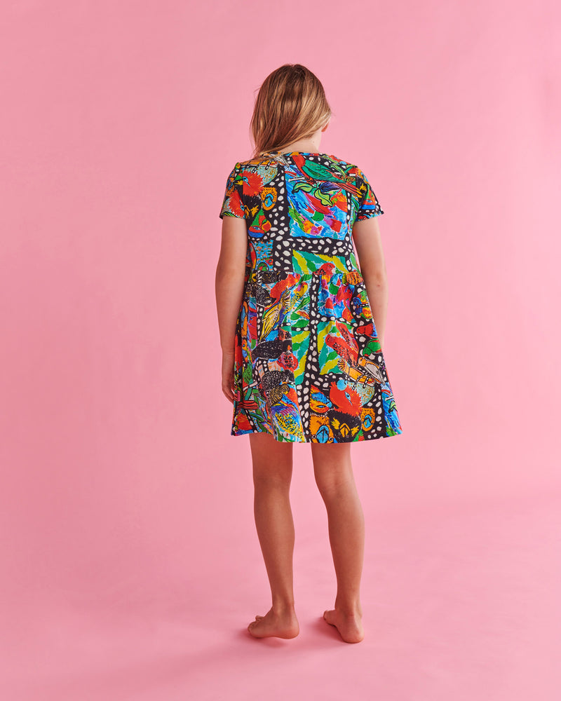 Kip&Co x Jenny Kee Parrots & Cockatoos Organic Cotton Everyday Dress