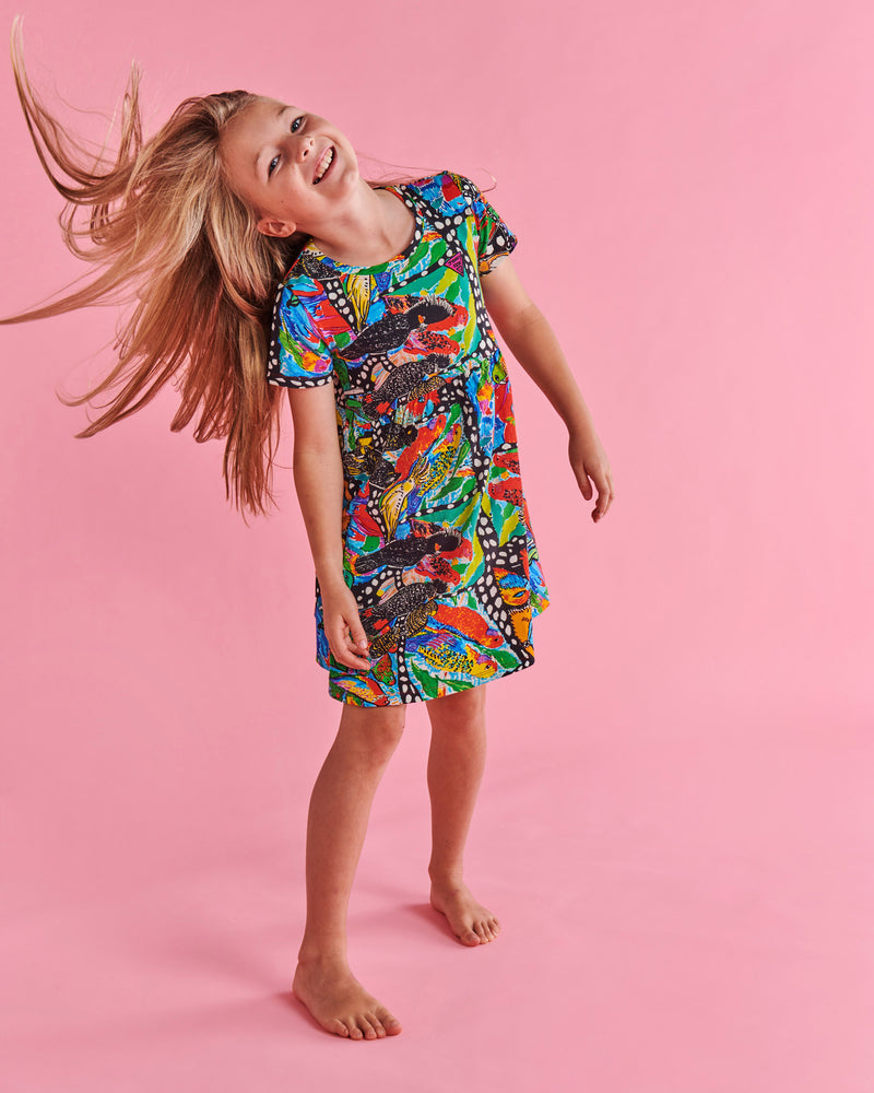 Kip&Co x Jenny Kee Parrots & Cockatoos Organic Cotton Everyday Dress