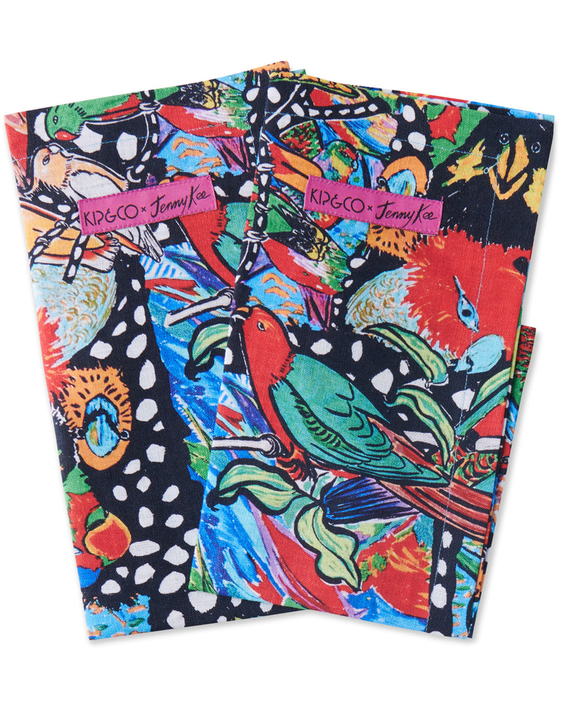 Kip&Co x Jenny Kee Parrots & Cockatoos Linen 4P Napkin Set