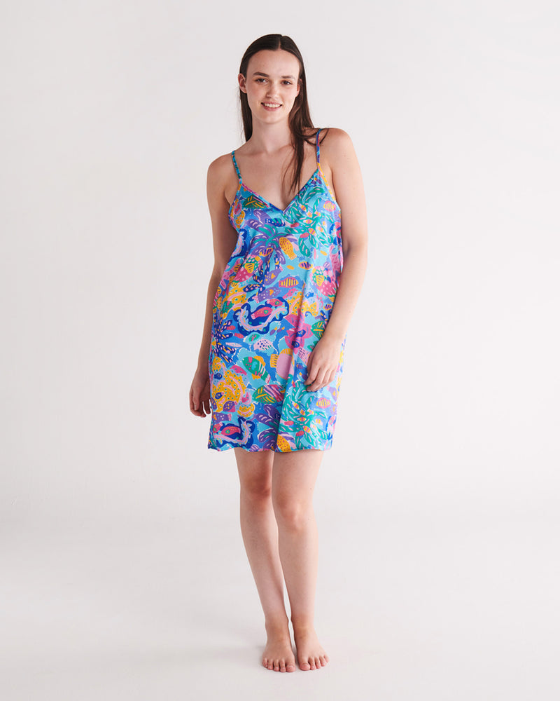 Kip&Co x Ken Done Reef Garden Eco Satin Cami Nightie