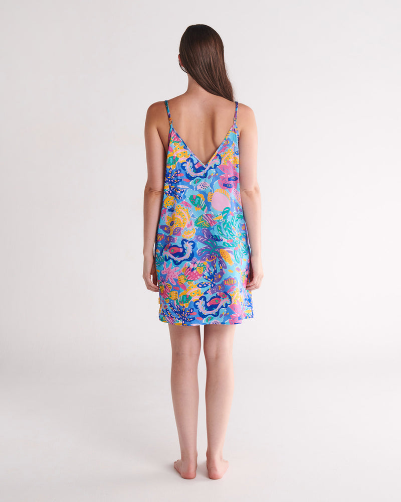 Kip&Co x Ken Done Reef Garden Eco Satin Cami Nightie