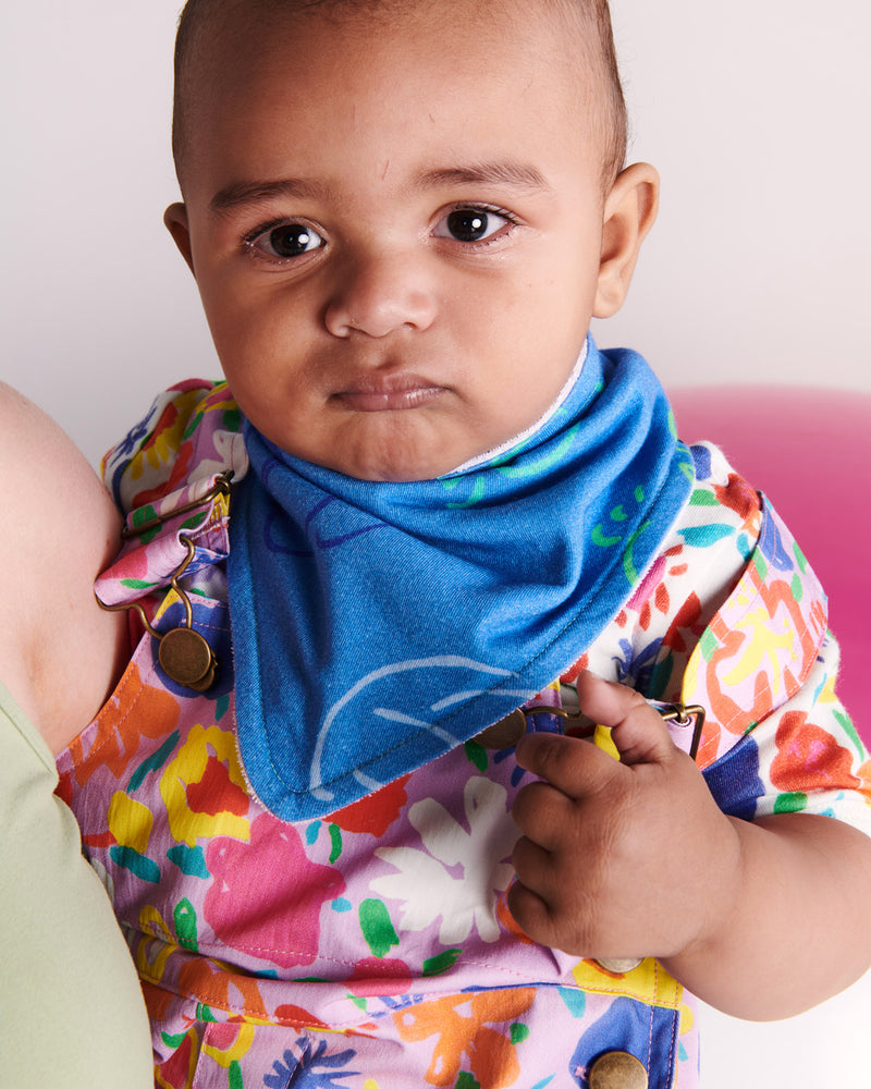 Kip&Co x Ken Done Summer Floral Lilac Baby Cotton Drill Overalls