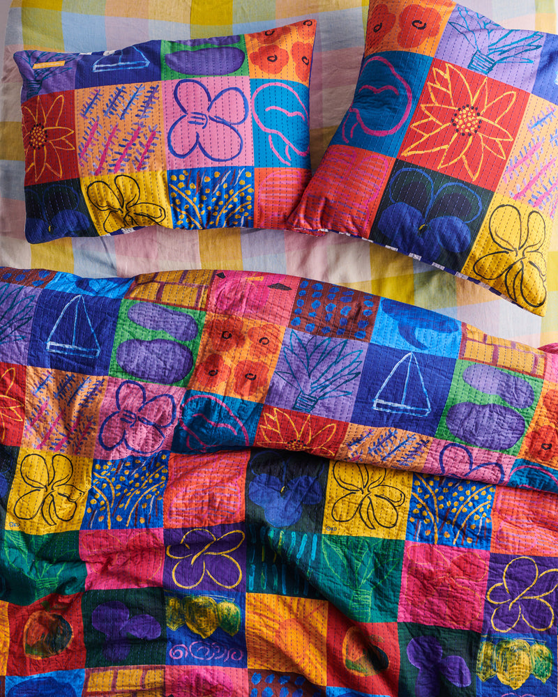 Kip&Co x Ken Done Flower Farm Kantha Pillowcases