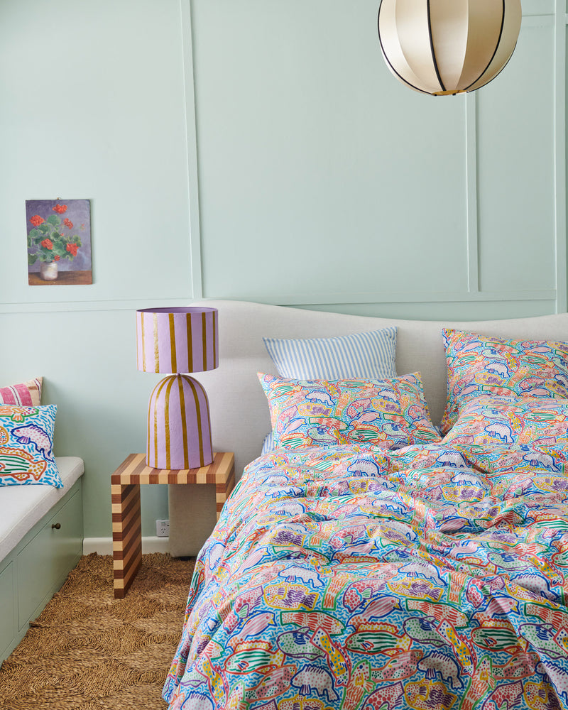 Kip&Co x Ken Done Rainbow Fish Organic Cotton European Pillowcases