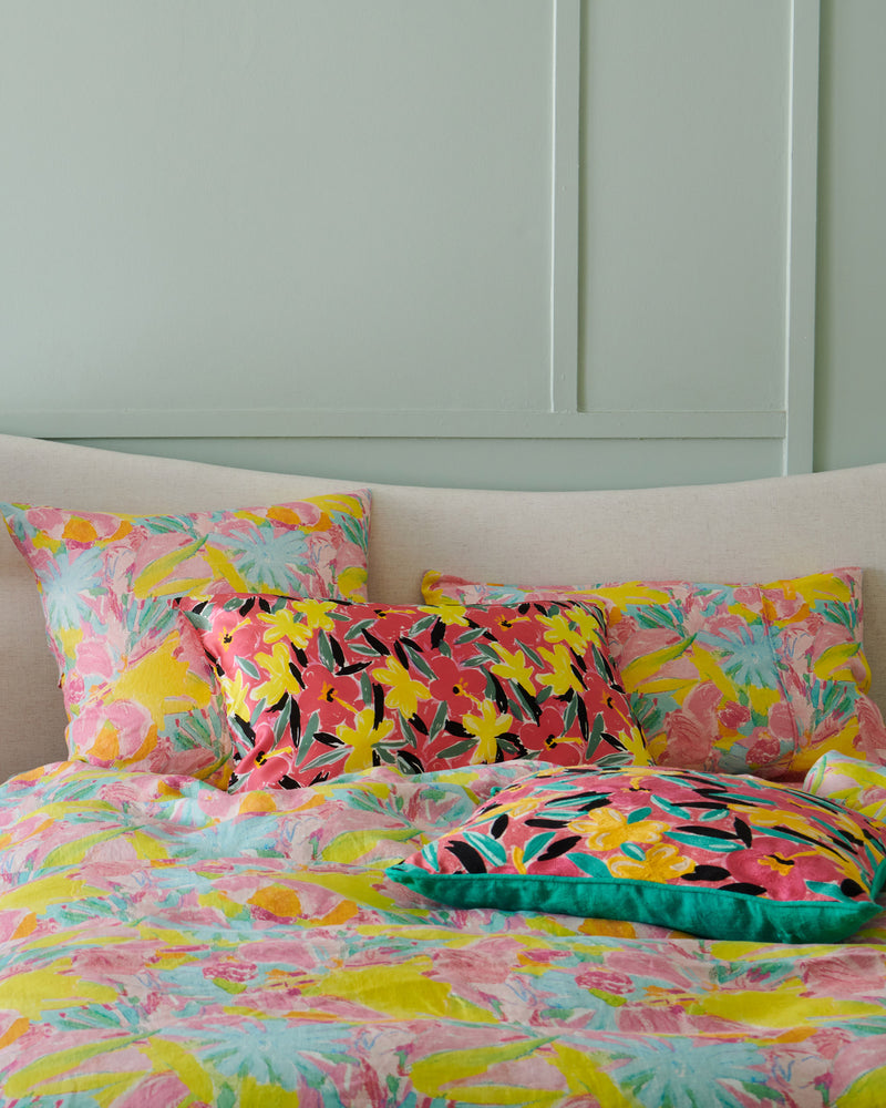 Kip&Co x Ken Done Pastel Blooms Linen Pillowcases