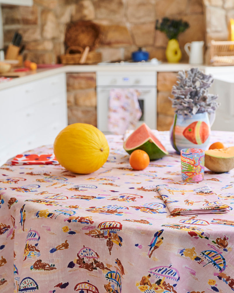 Kip&Co x Ken Done Beach Days Linen Tablecloth