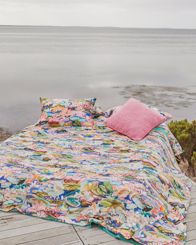 Kip&Co x Kezz Brett Waterlily Waterway Organic Cotton Pillowcases