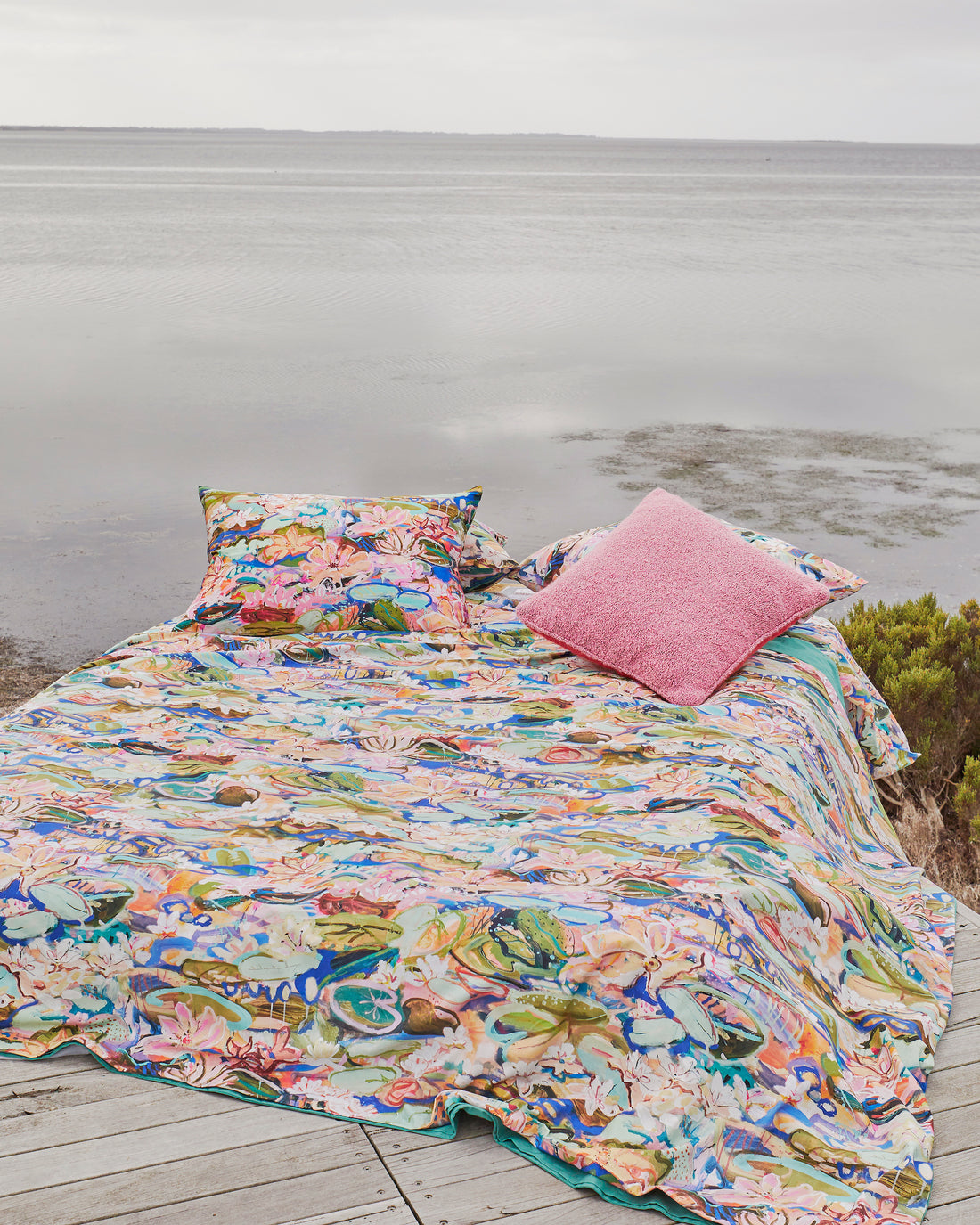 Kip&Co x Kezz Brett Waterlily Waterway Organic Cotton Quilt Cover