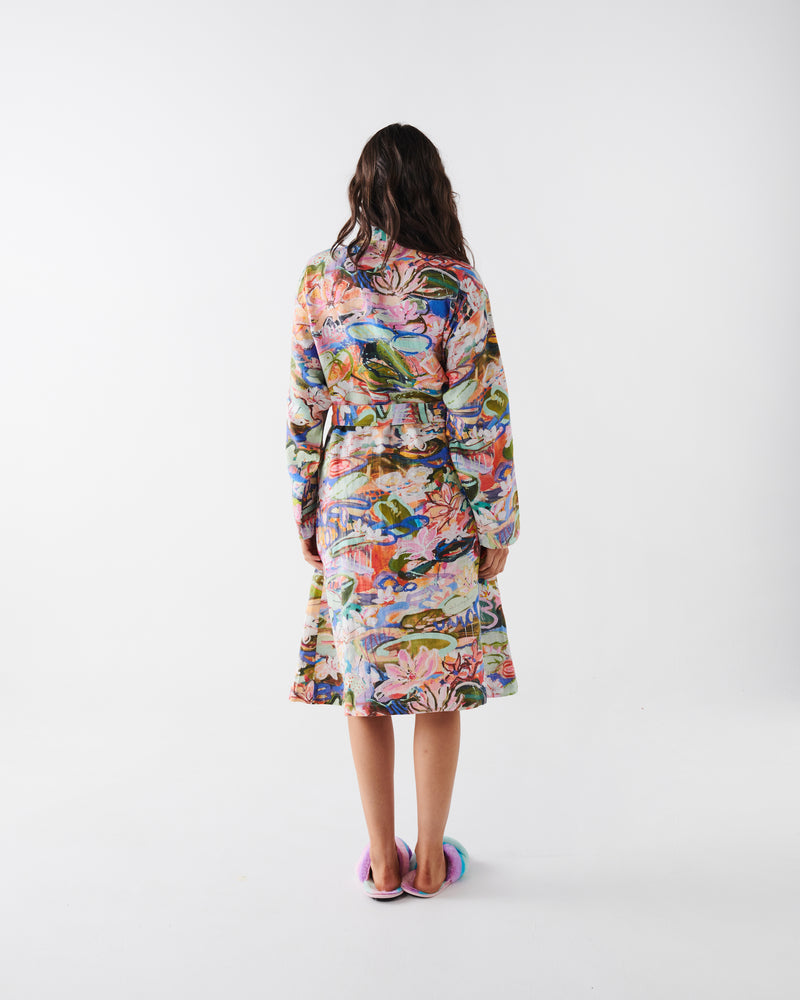 Kip&Co x Kezz Brett Waterlily Waterway Linen Robe