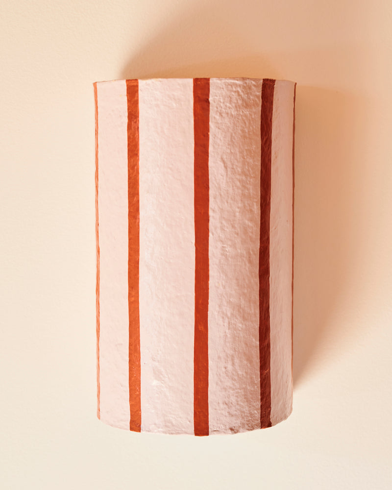 Cappuccino Paper Mache Tunnel Sconce Cover