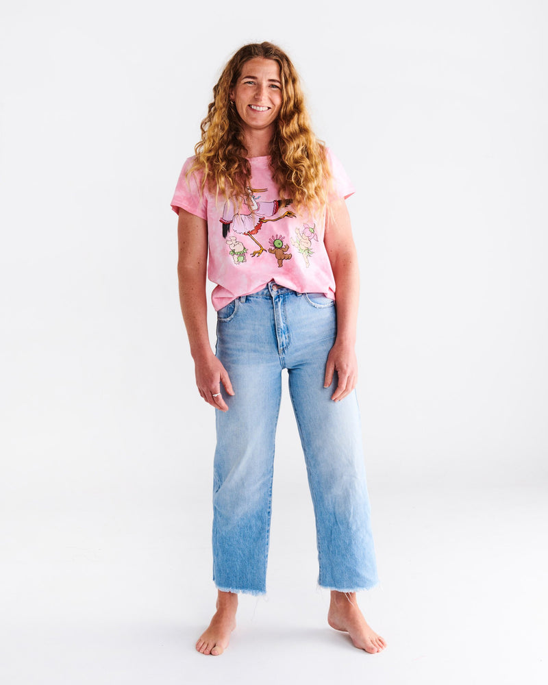 Kip&Co x May Gibbs Stork Tie Dye Organic Cotton Adult T-Shirt