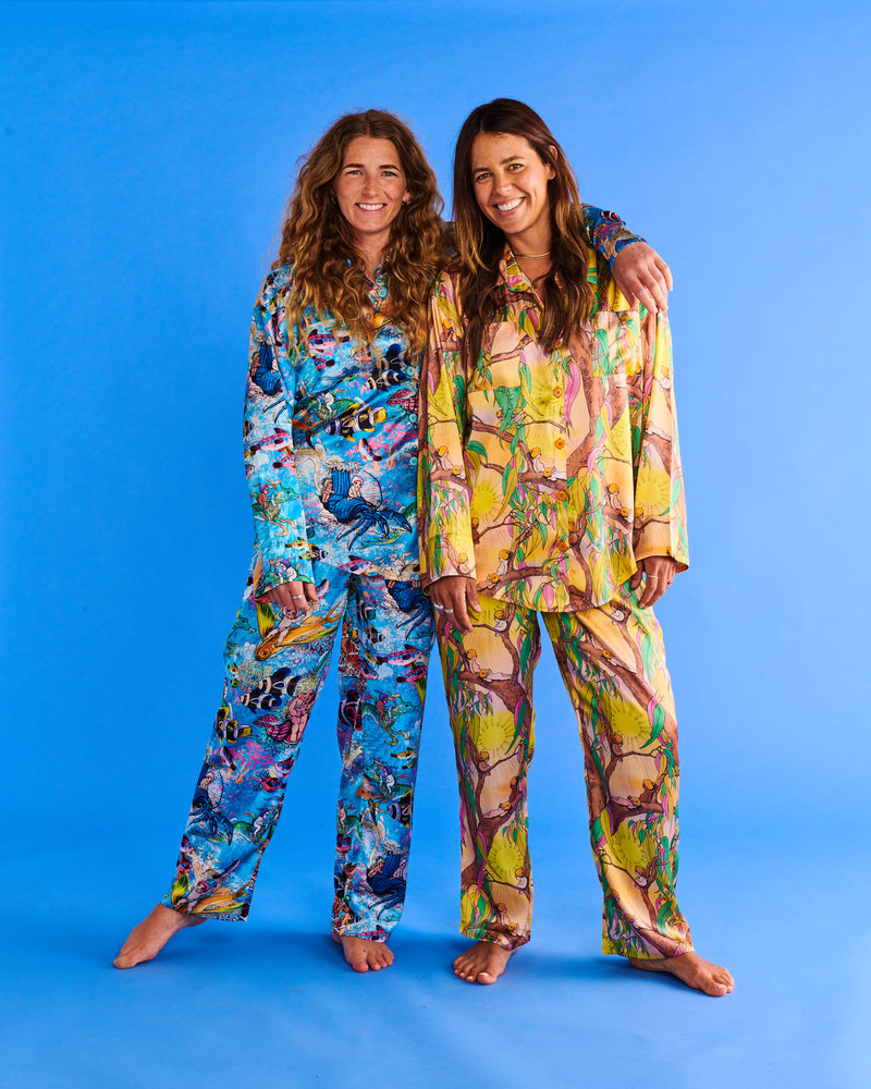 Kip&Co x May Gibbs Waterworld Eco Satin Long Sleeve Shirt & Pant Pyjama Set