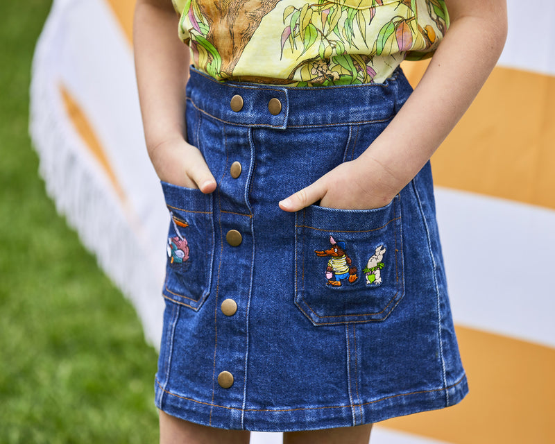 Kip&Co x May Gibbs Pocket Pals Denim Skirt