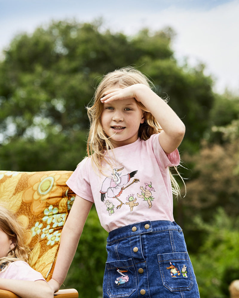 Kip&Co x May Gibbs Stork Tie Dye Organic Cotton T-Shirt