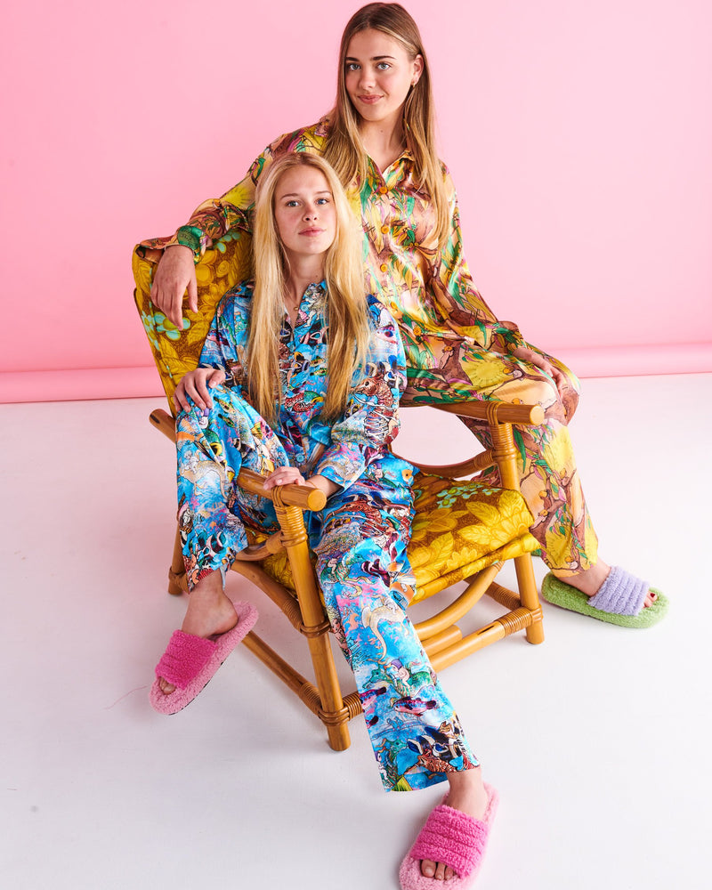 Kip&Co x May Gibbs Sunrise Delight Eco Satin Teen Long Sleeve Shirt & Pant Pyjama Set