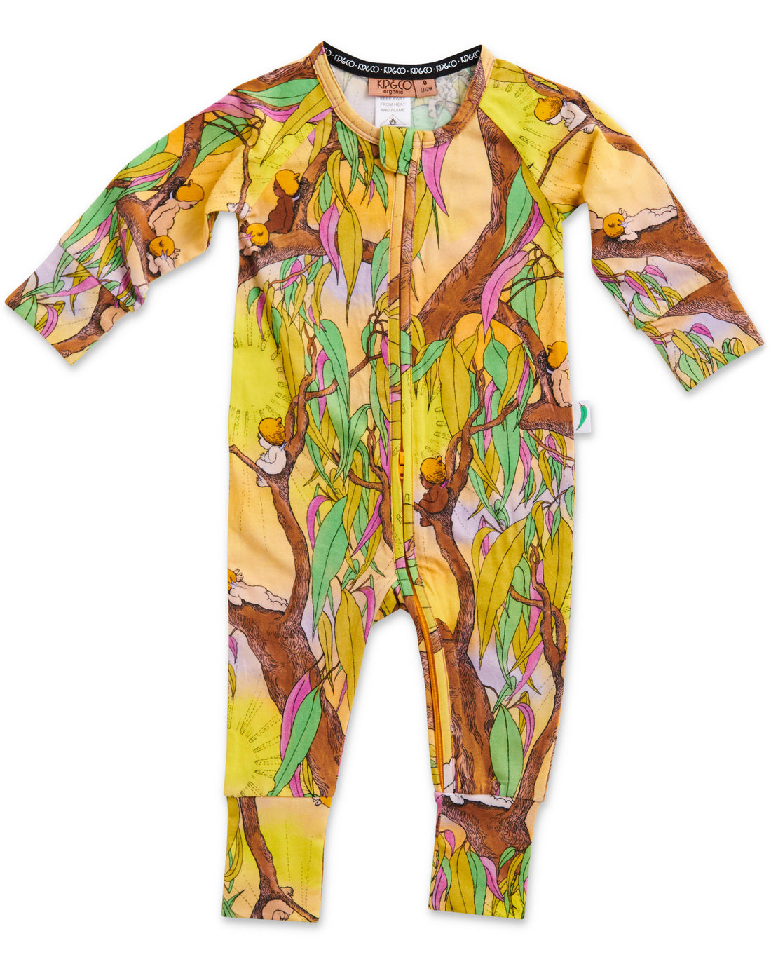 Kip&Co x May Gibbs Sunrise Delight Organic Long Sleeve Zip Romper