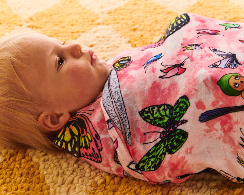 Kip&Co x May Gibbs Fly Baby Bamboo Swaddle