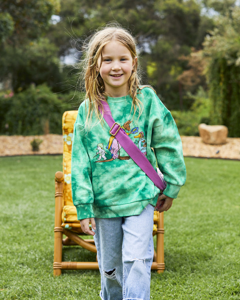 Kip&Co x May Gibbs Kangaroo Tie Dye Organic Cotton Sweater