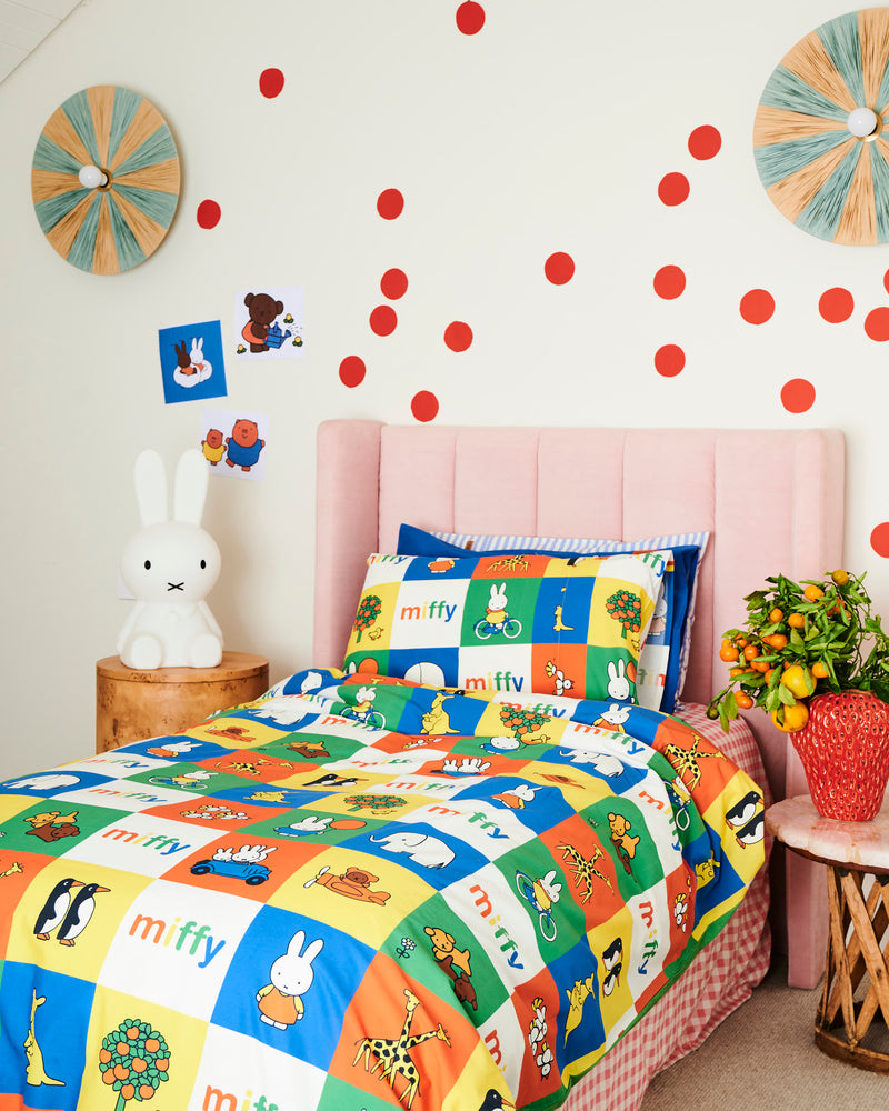 Kip&Co x Miffy Miffy's Adventures Organic Cotton Pillowcase