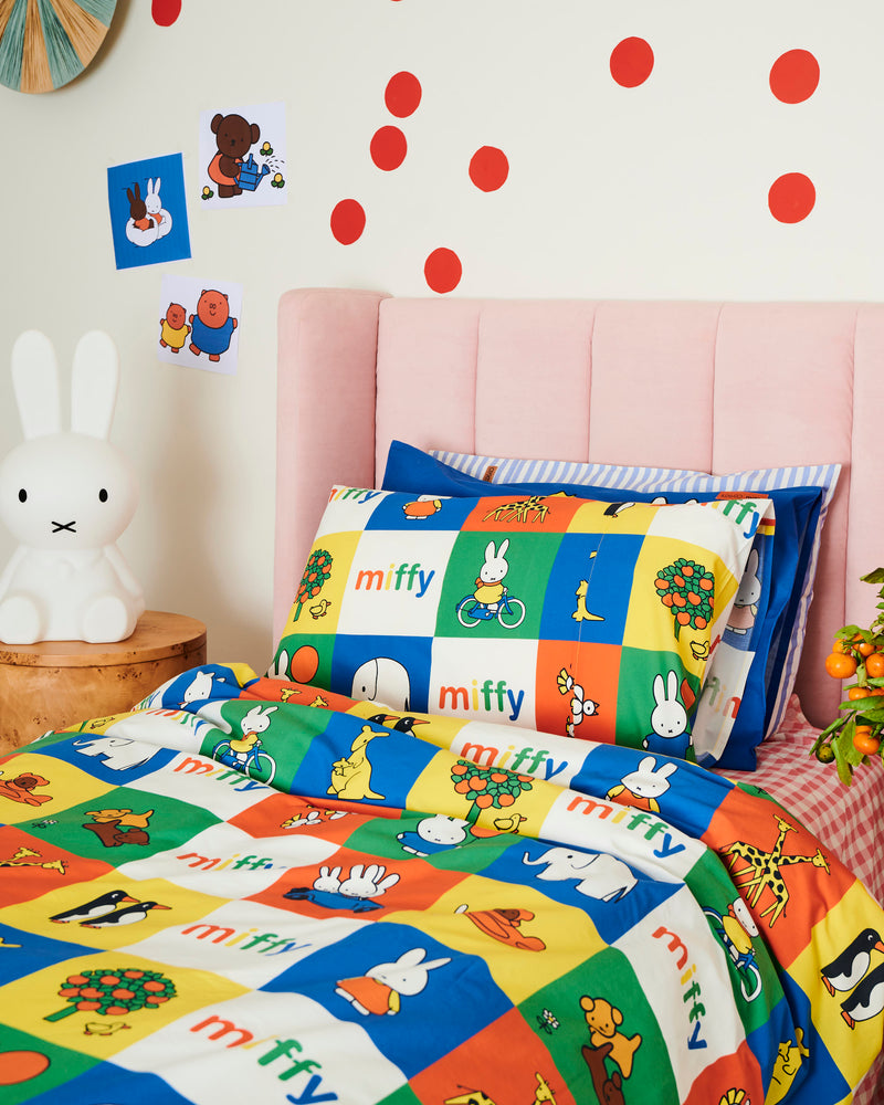 Kip&Co x Miffy Miffy's Adventures Organic Cotton Pillowcase