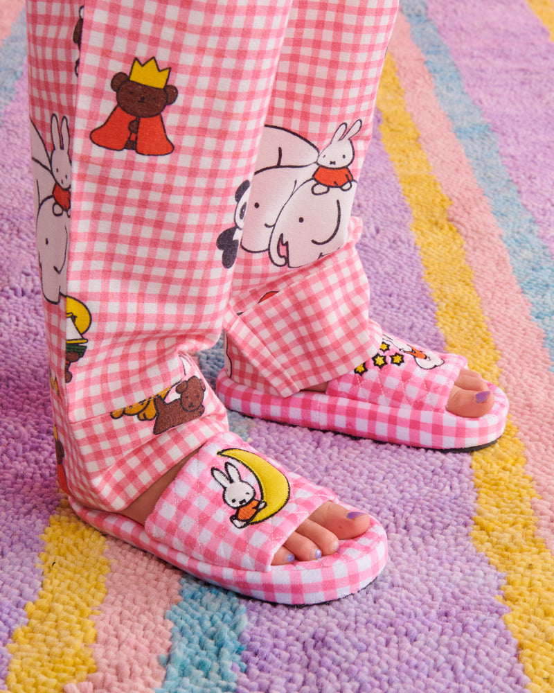 Kip&Co x Miffy Quilted Velvet Kids Slippers