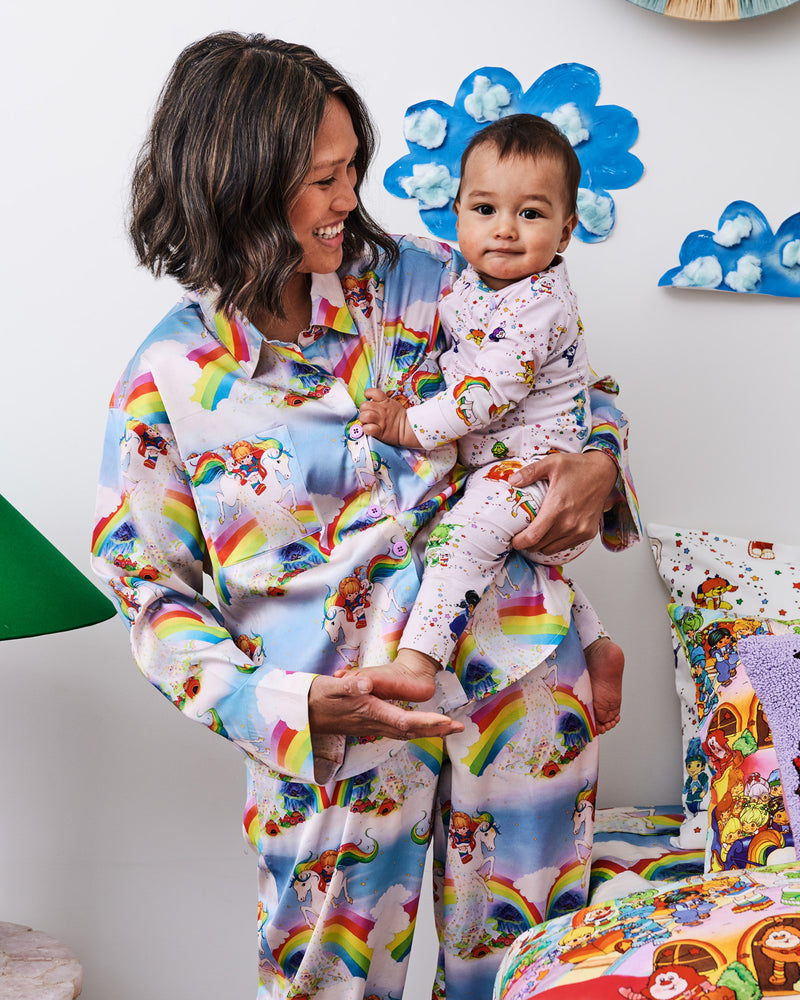 Kip&Co x Rainbow Brite Star Shower Organic Long Sleeve Zip Romper