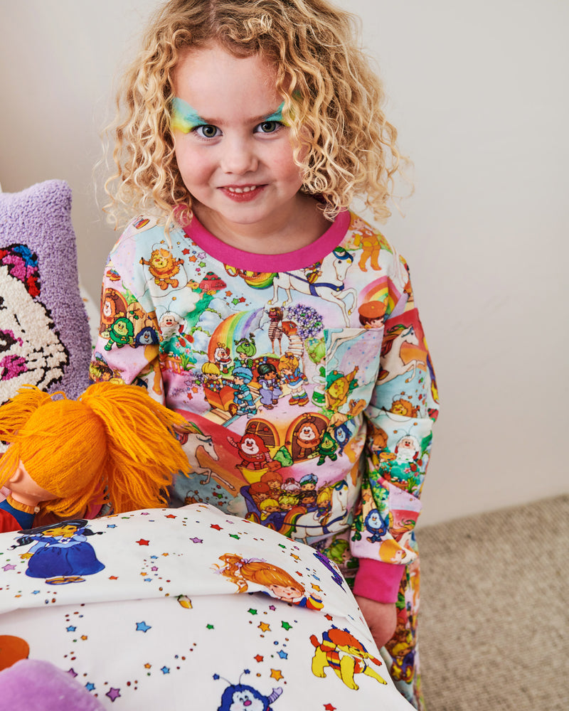 Kip&Co x Rainbow Brite Brite Side Organic Cotton Long Sleeve Top & Pant Pyjama Set