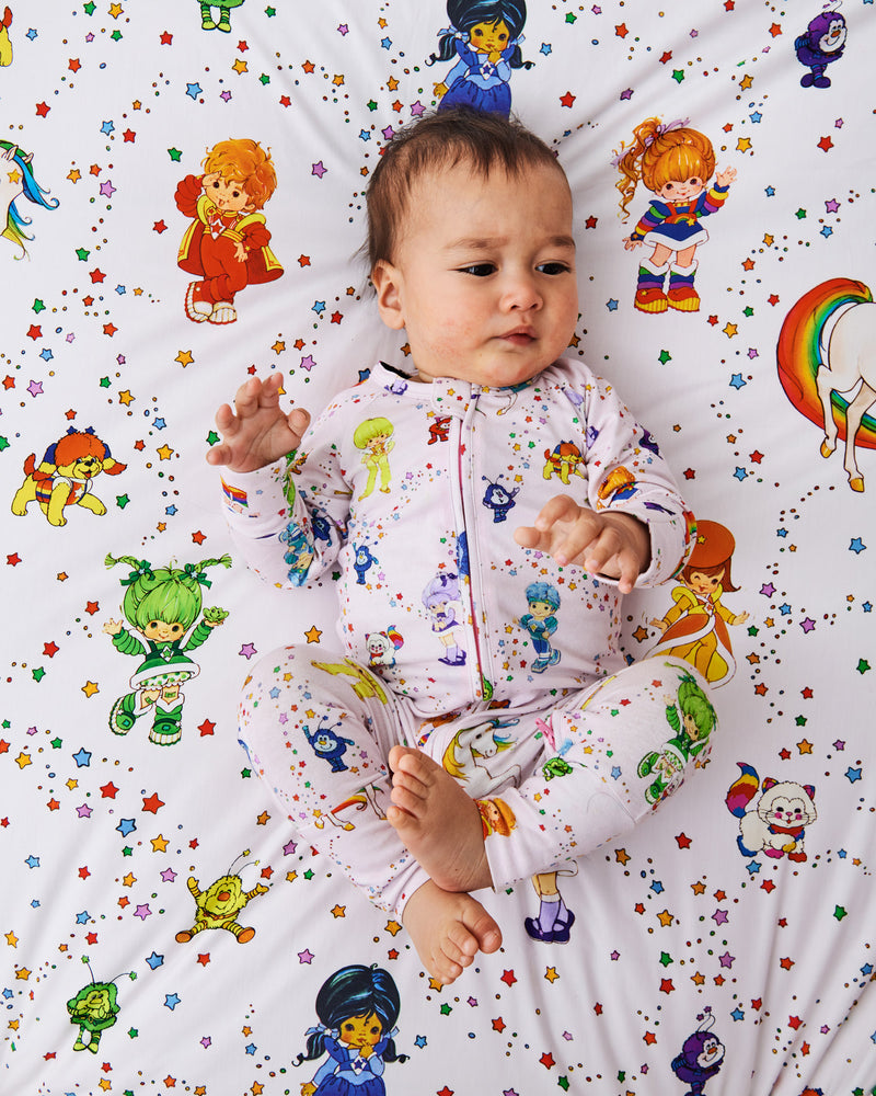 Kip&Co x Rainbow Brite Star Shower Organic Cotton Baby Fitted Sheet