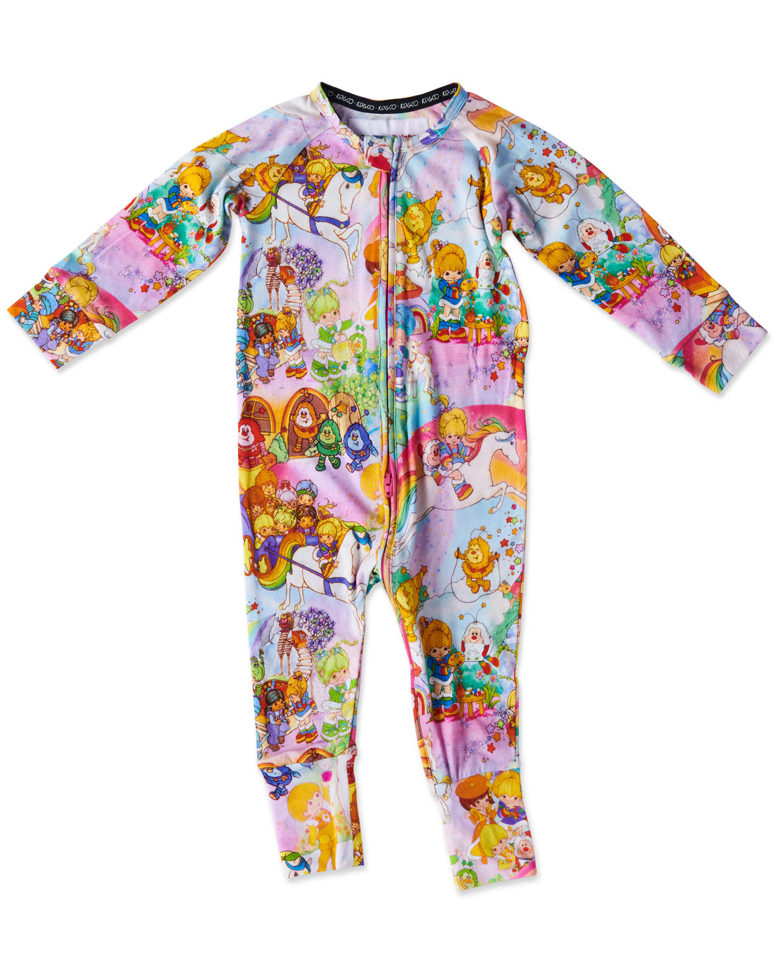 Kip&Co x Rainbow Brite Brite Side Organic Long Sleeve Zip Romper