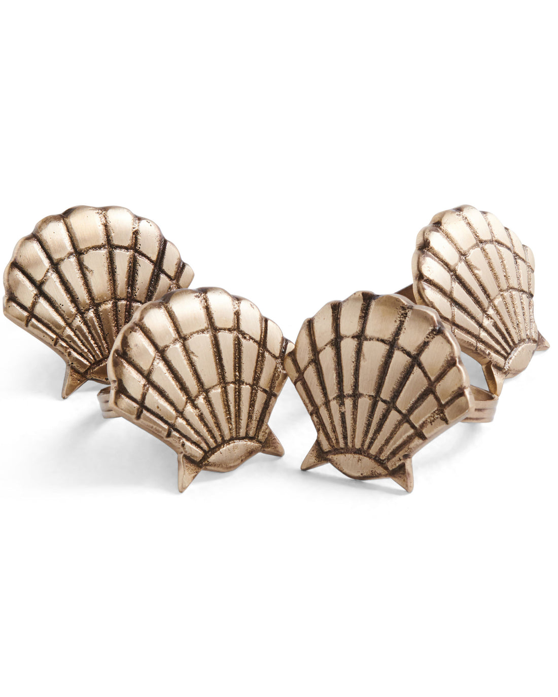 Shell Brass 4P Napkin Rings