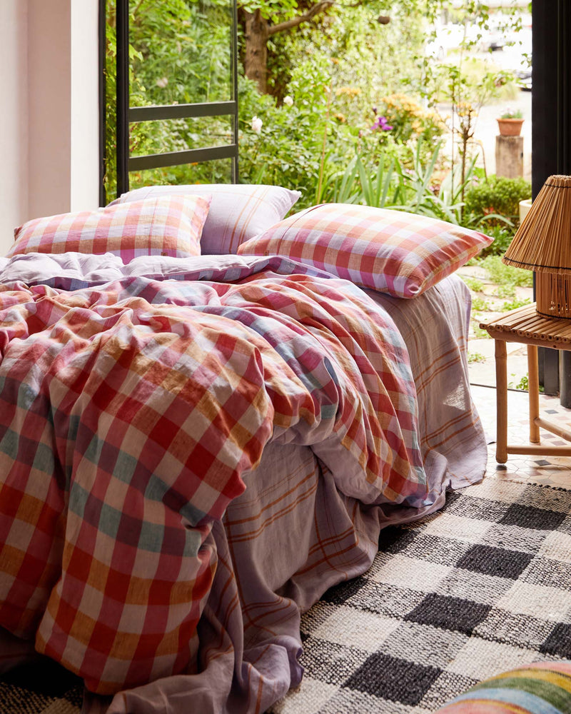 Black and White Gingham Jute Rug