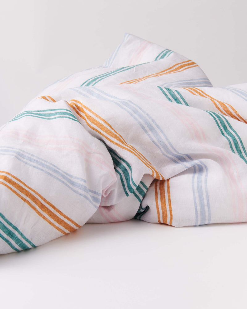 Siesta Stripe Linen Quilt Cover