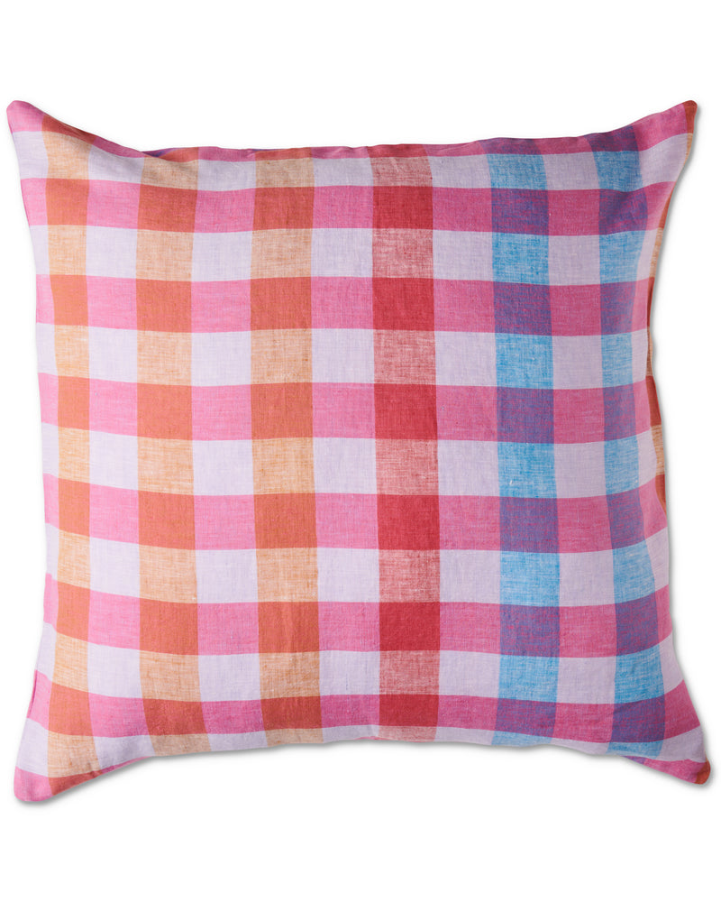 Summer Check Linen European Pillowcases