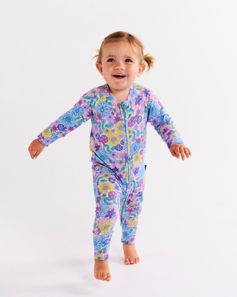 Bunch Of Fun Organic Long Sleeve Zip Romper