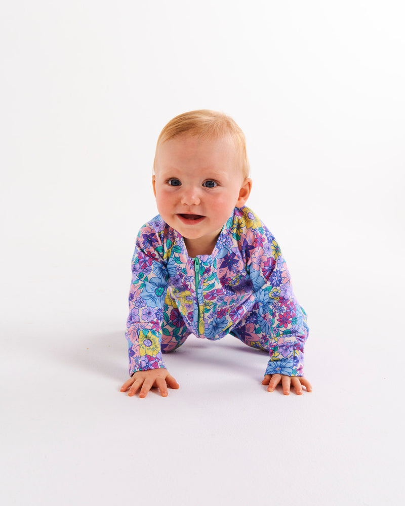 Bunch Of Fun Organic Long Sleeve Zip Romper