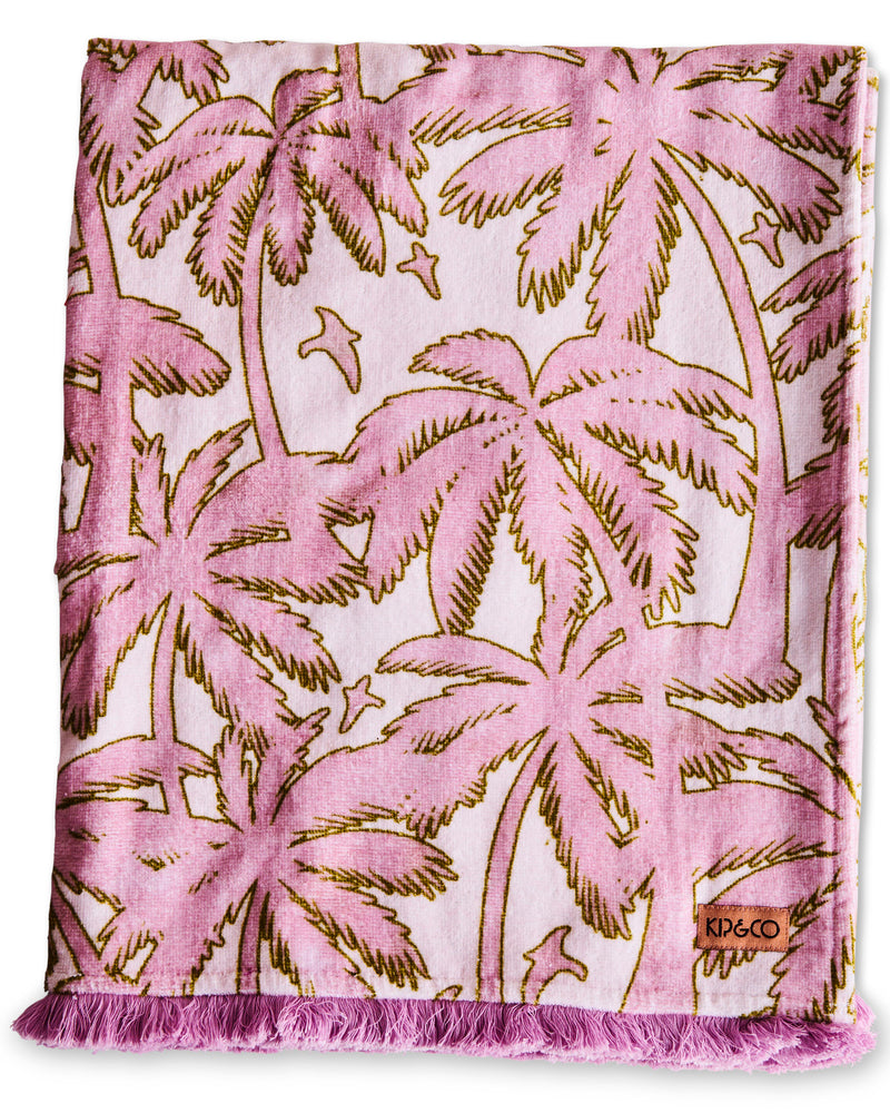 Balmy Palmy Printed Terry Bath Towel