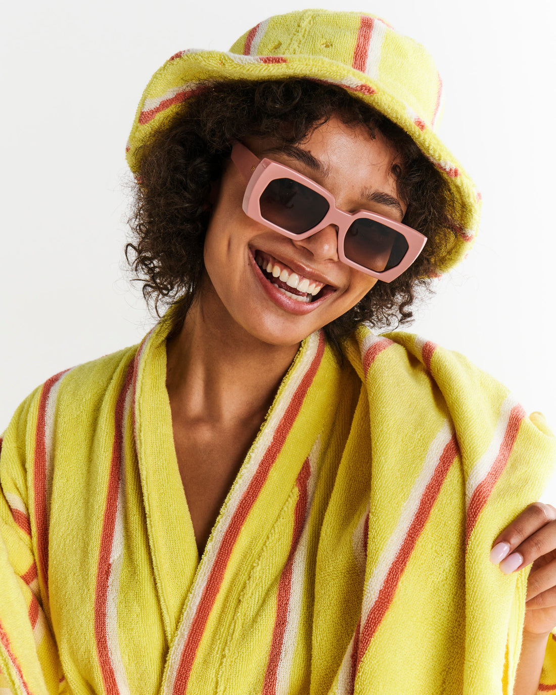 Pina Colada Stripe Terry Mini Robe