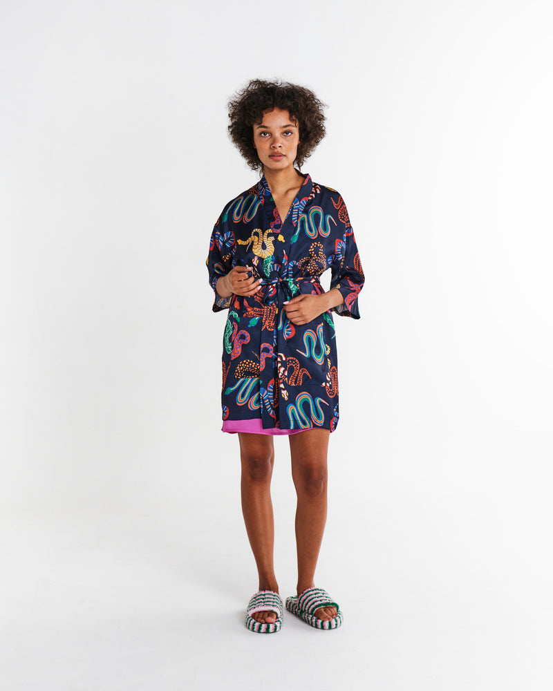 Snake Pit Eco Satin Robe