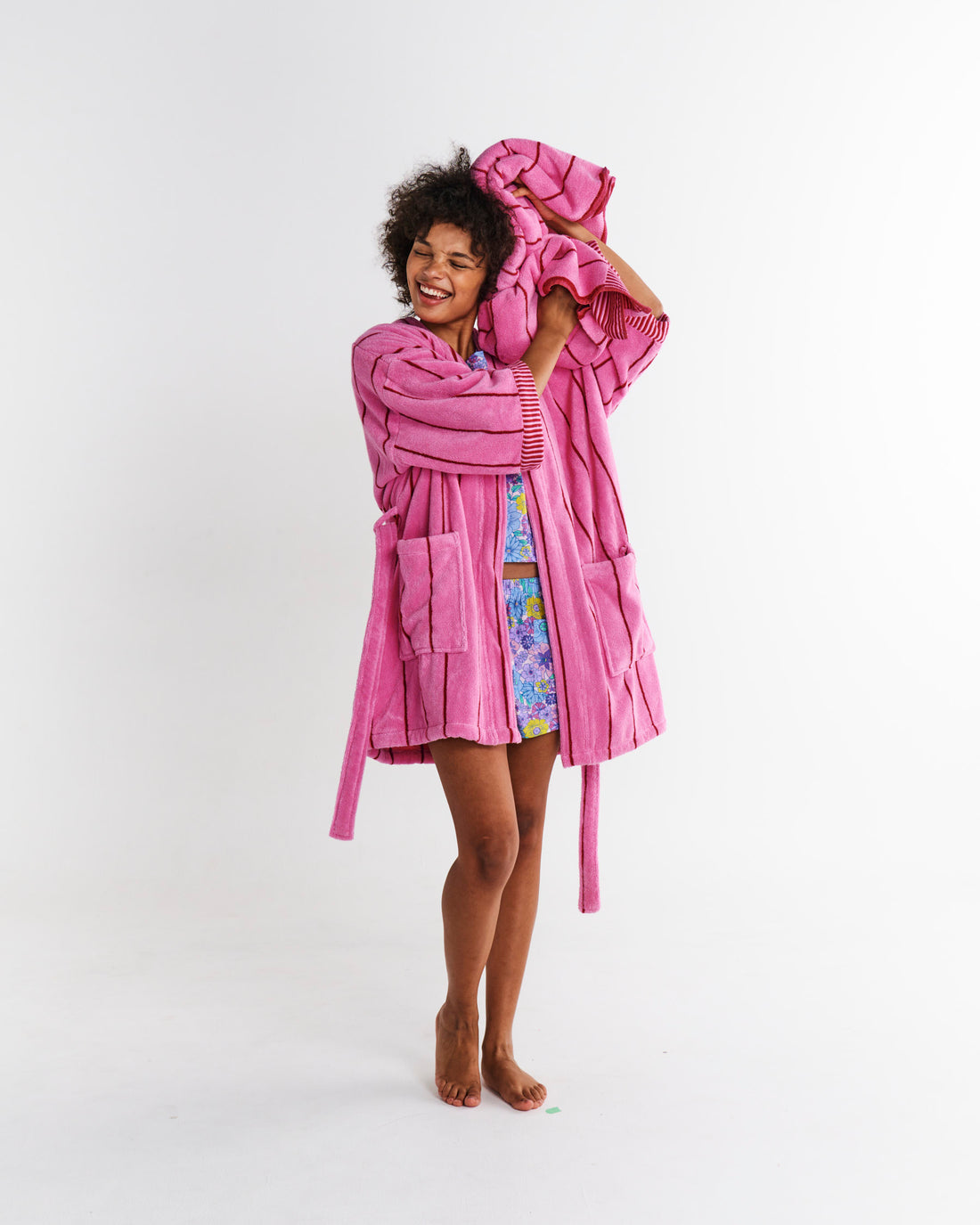 Iced Vovo Stripe Terry Mini Robe