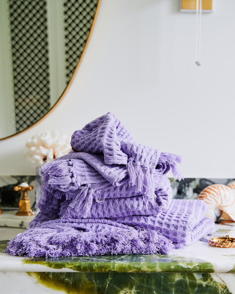 Lilac Waffle Bath Towel