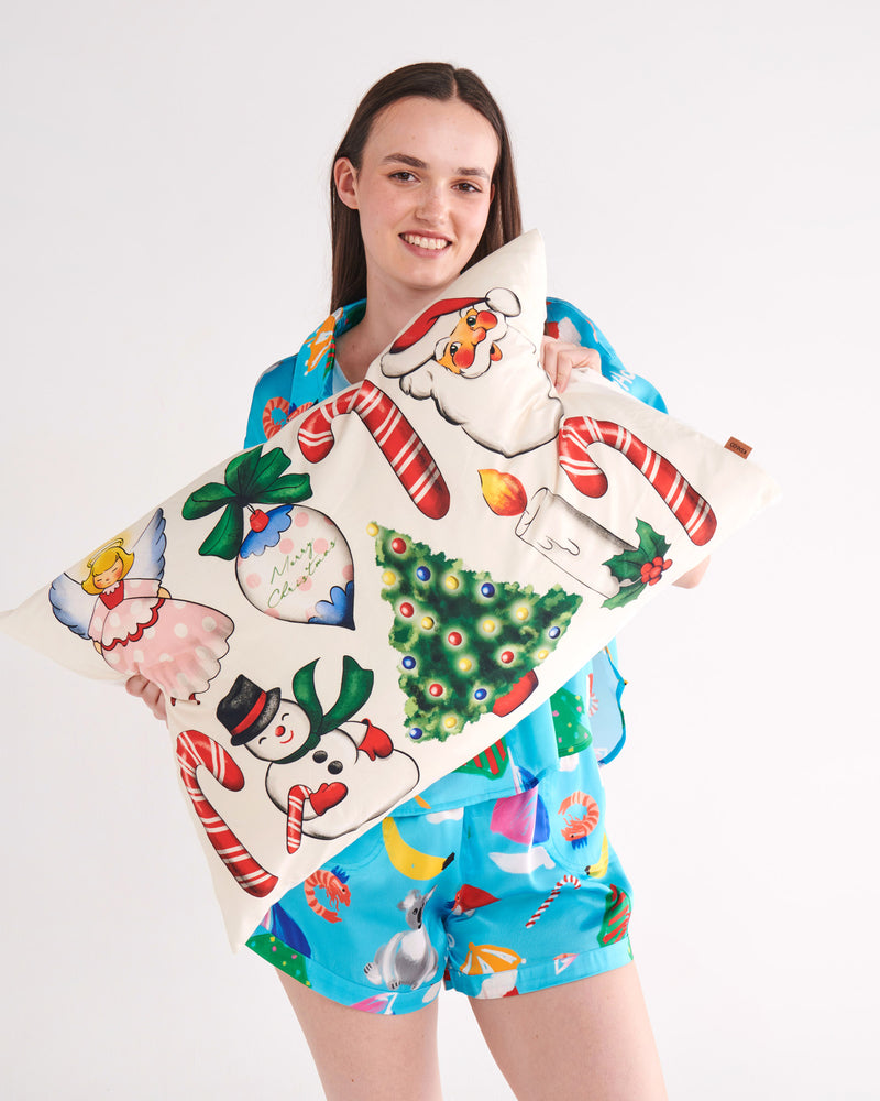 Christmas Icons Eco Satin Short Sleeve Shirt & Short Pyjama Set