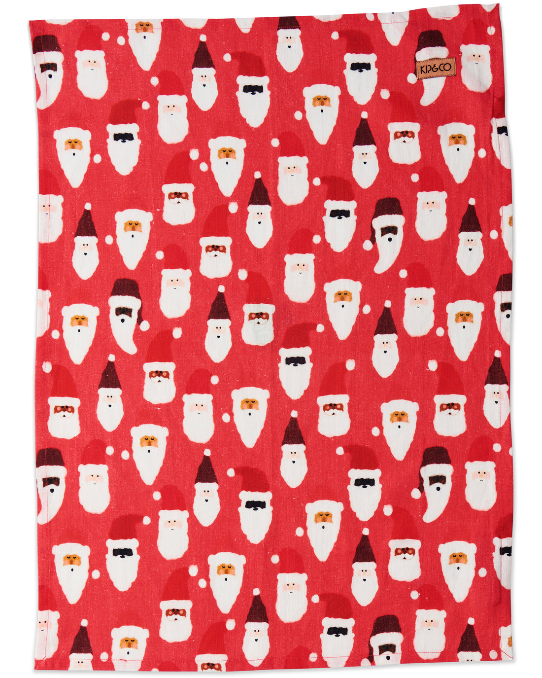 HoHoHo Red Linen Tea Towel