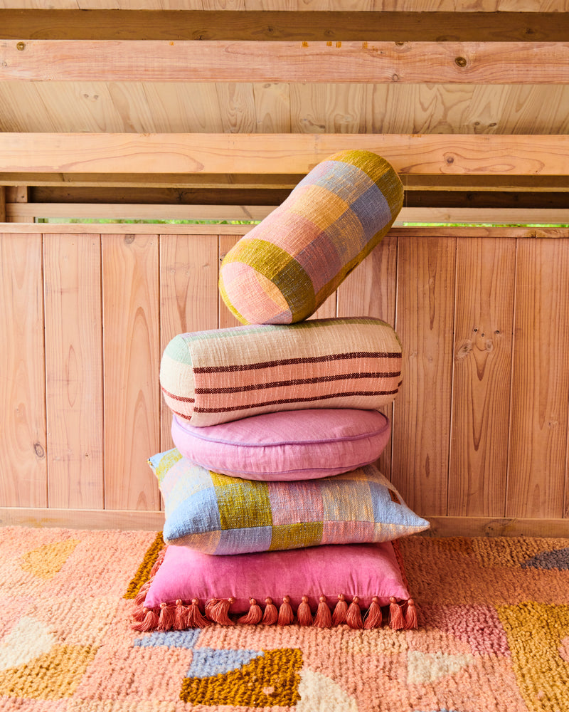 Corfu Tartan Woven Bolster Cushion