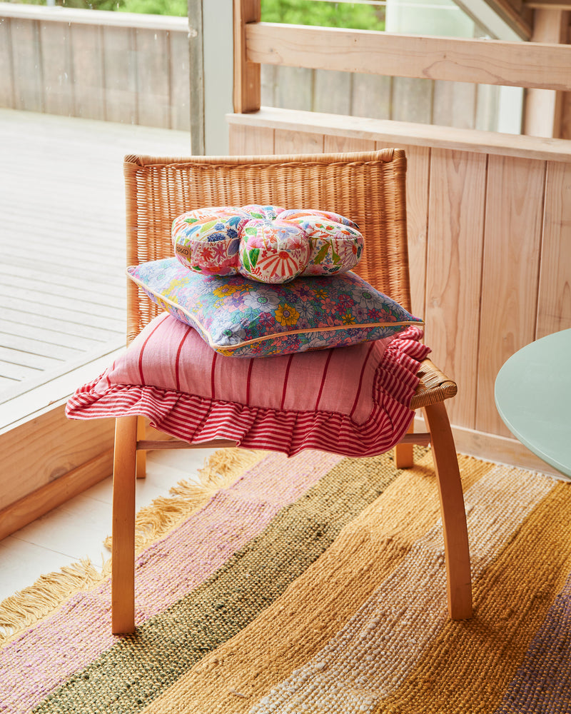 Meandering Meadow Linen Petal Cushion