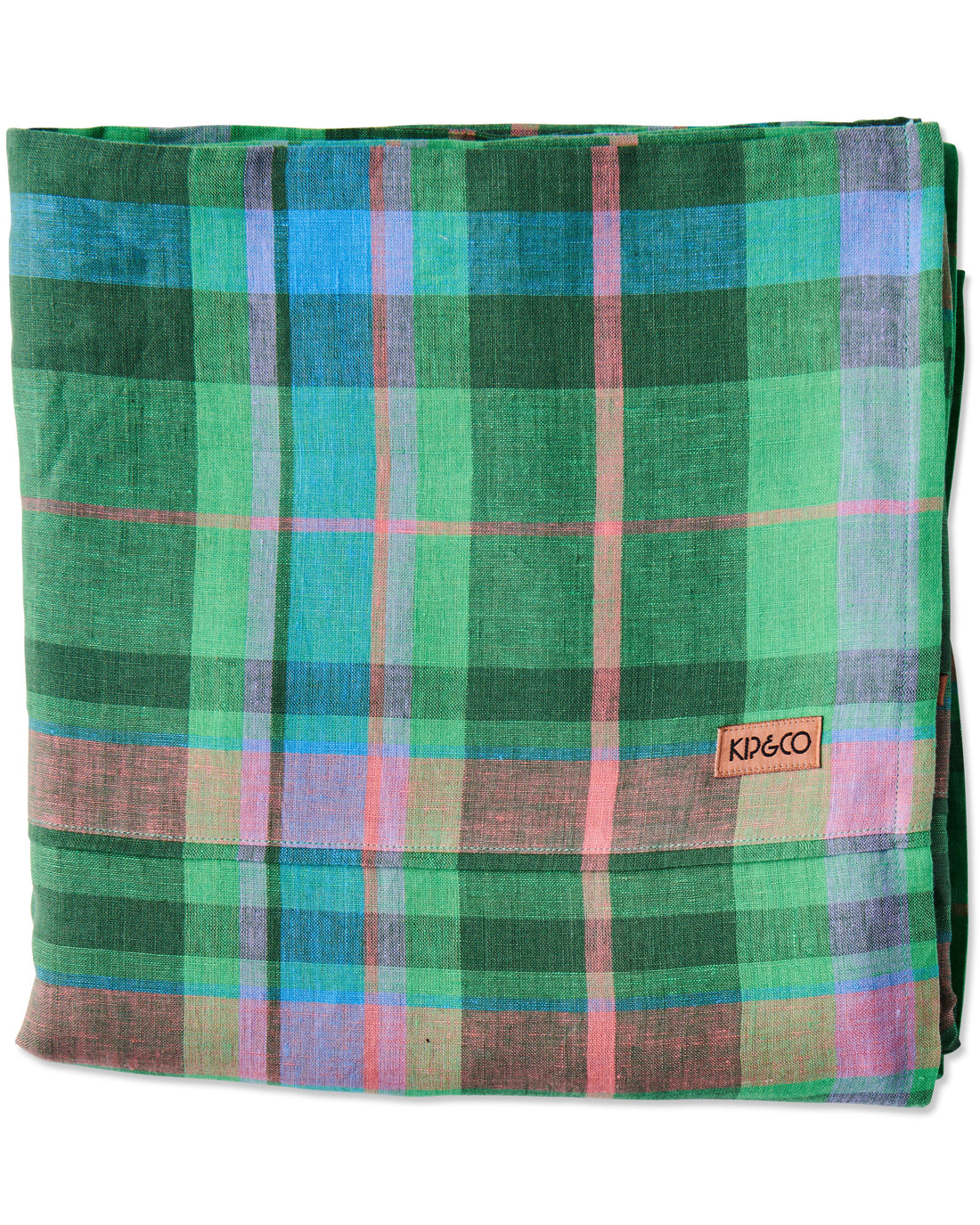 Jewel Of The Nile Tartan Linen Flat Sheet