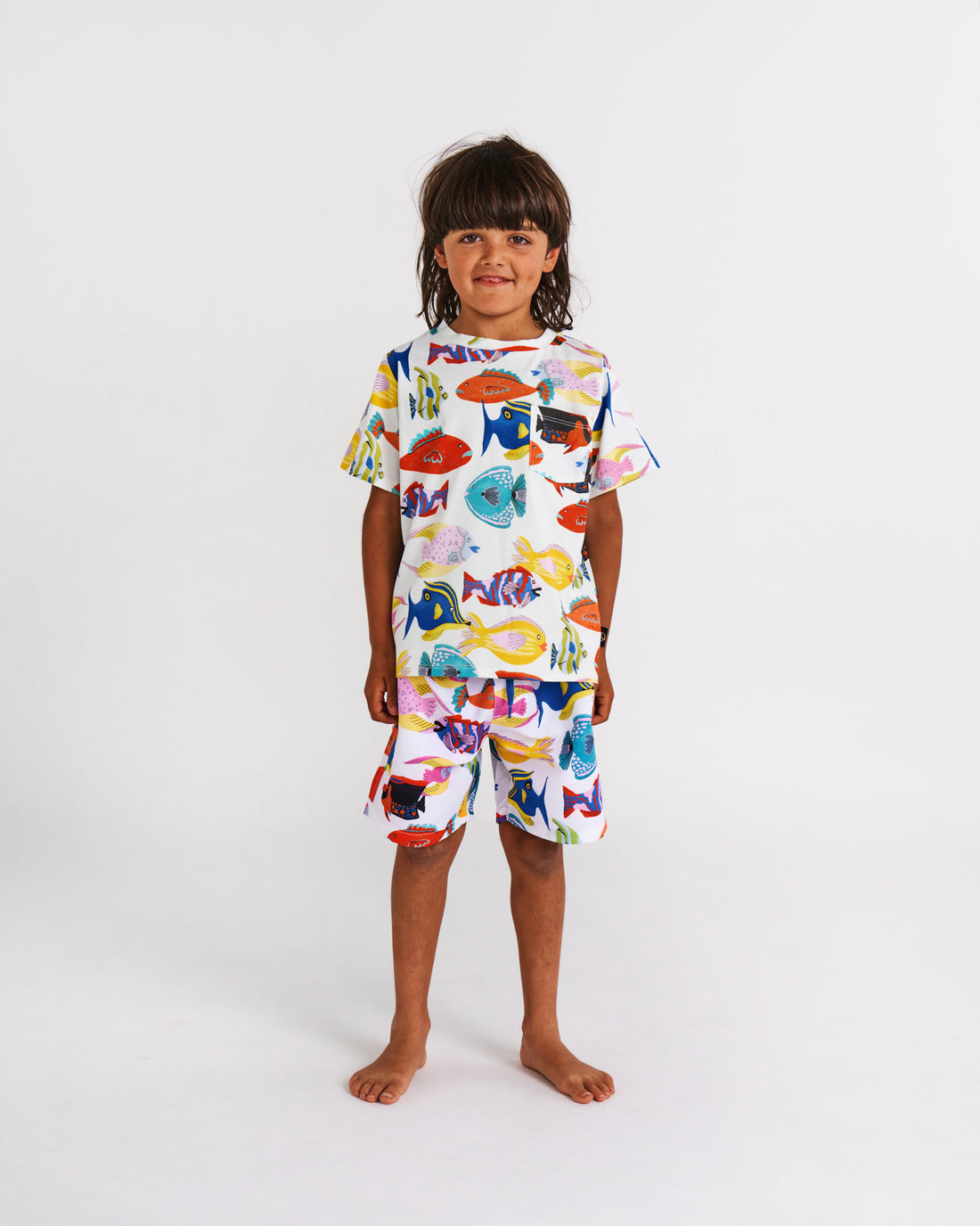 Fishy Business Organic Cotton Short Sleeve Tee & Short Pyjama Set