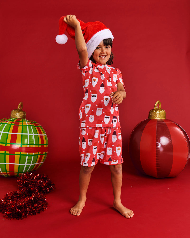 HoHoHo Red Organic Cotton Short Sleeve Tee & Short Pyjama Set