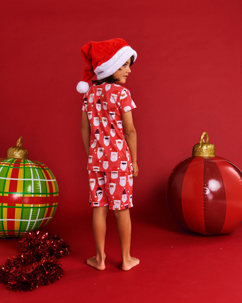 HoHoHo Red Organic Cotton Short Sleeve Tee & Short Pyjama Set